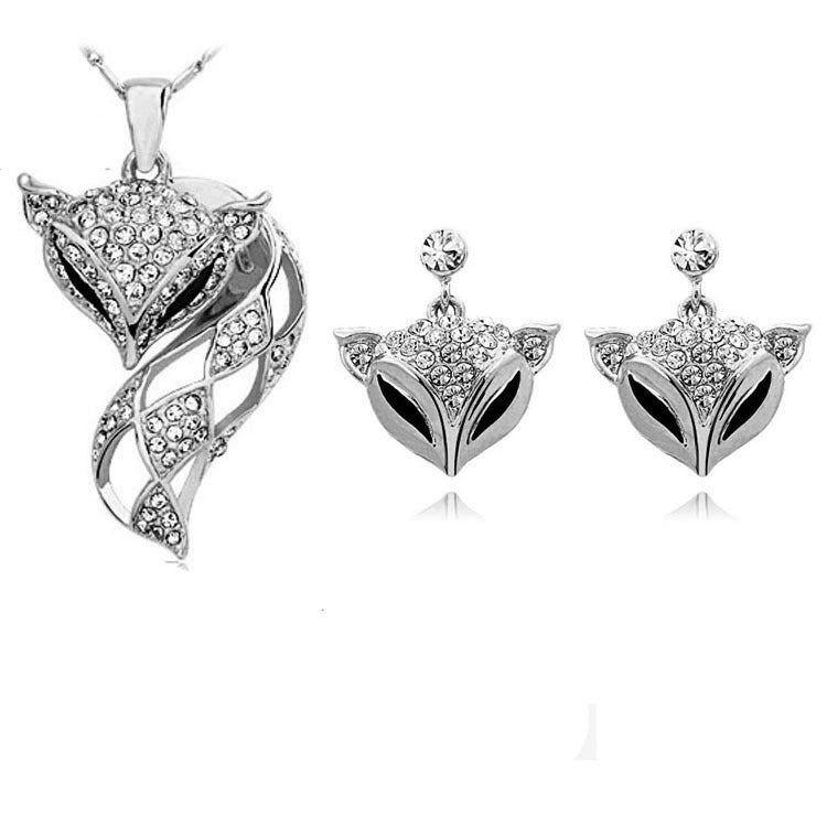 Ensemble Renard, Boucles d'oreilles + Collier