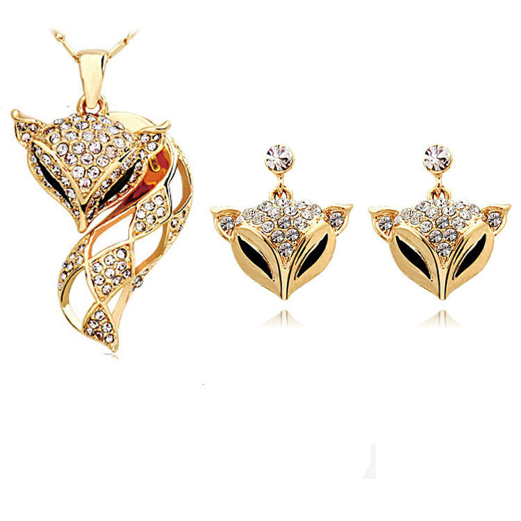 Ensemble Renard, Boucles d'oreilles + Collier