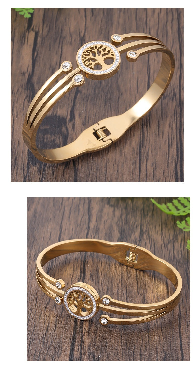 Bracelet arbre porte-bonheur, en acier inoxydable de haute qualité, ornement ne se décolore pas