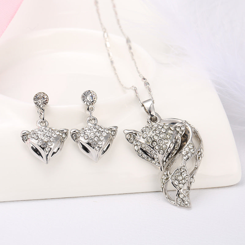 Ensemble Renard, Boucles d'oreilles + Collier