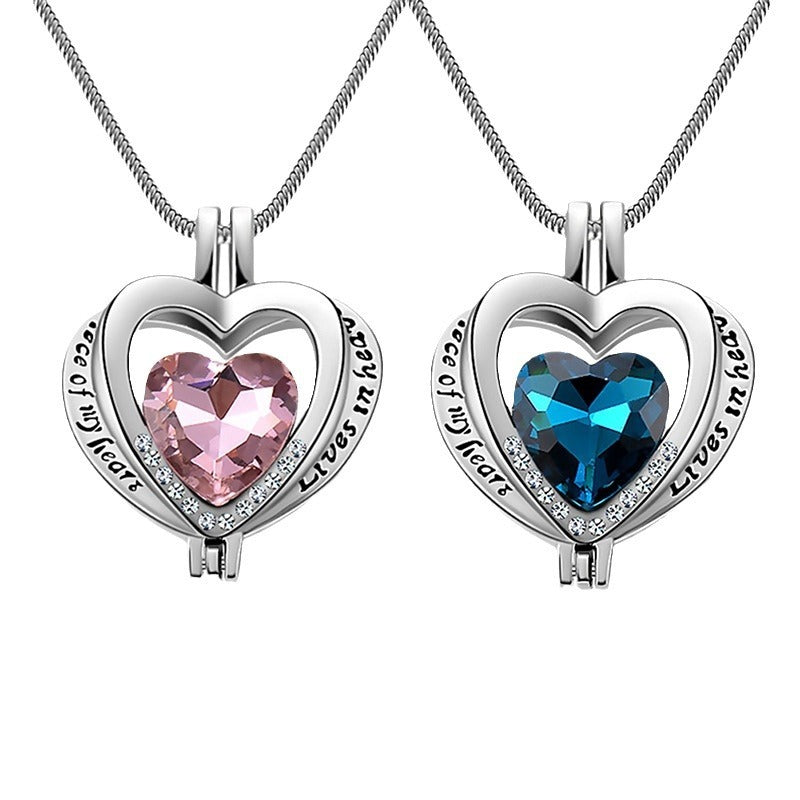 Collier en alliage de pierres précieuses en forme de coeur