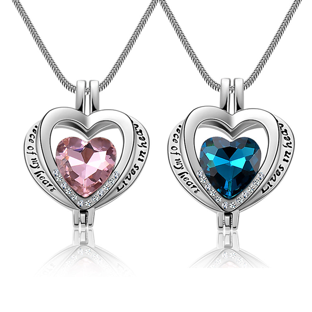Collier en alliage de pierres précieuses en forme de coeur