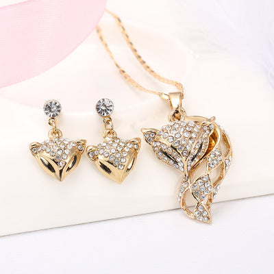 Ensemble Renard, Boucles d'oreilles + Collier